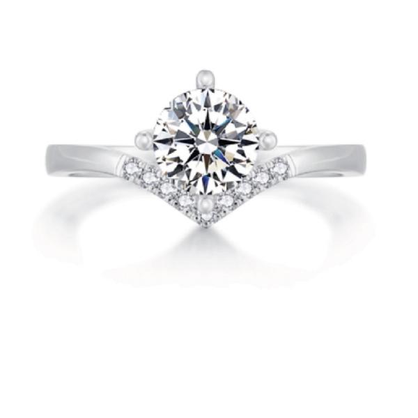 V-shaped micro-set Lab-grown Diamond Ring