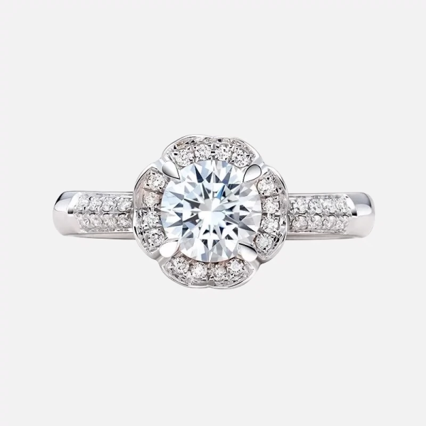 Hand-held flower Lab-grown Diamond Ring