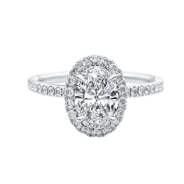 Elliptical bezel-set Lab-grown Diamond Ring