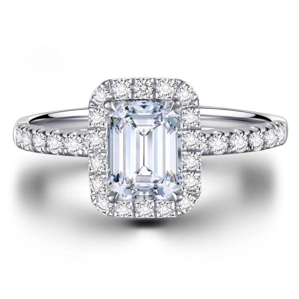 Emerald inlay Lab-grown Diamond Rings