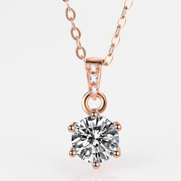 Lab Grown Diamond Six-prong necklaces
