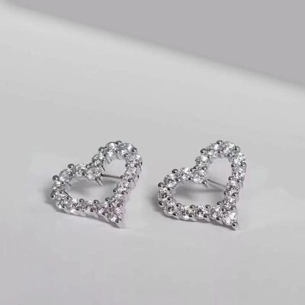 Lab grown diamond Love Heart Earrings