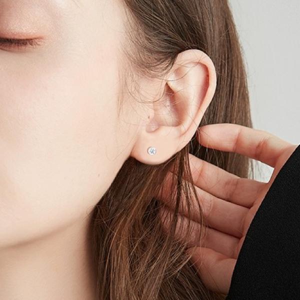 Lab Grown Diamond Bubble Earrings in 18K White Gold