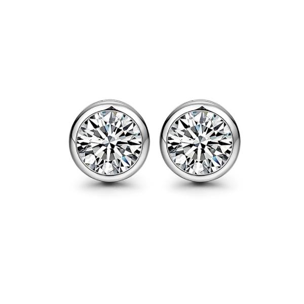 Lab Grown Diamond Bubble Earrings in 18K White Gold