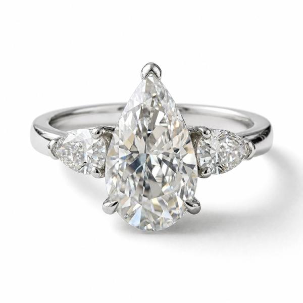 Lab grown diamond Waterdrop Tri-Soul Stone Rings