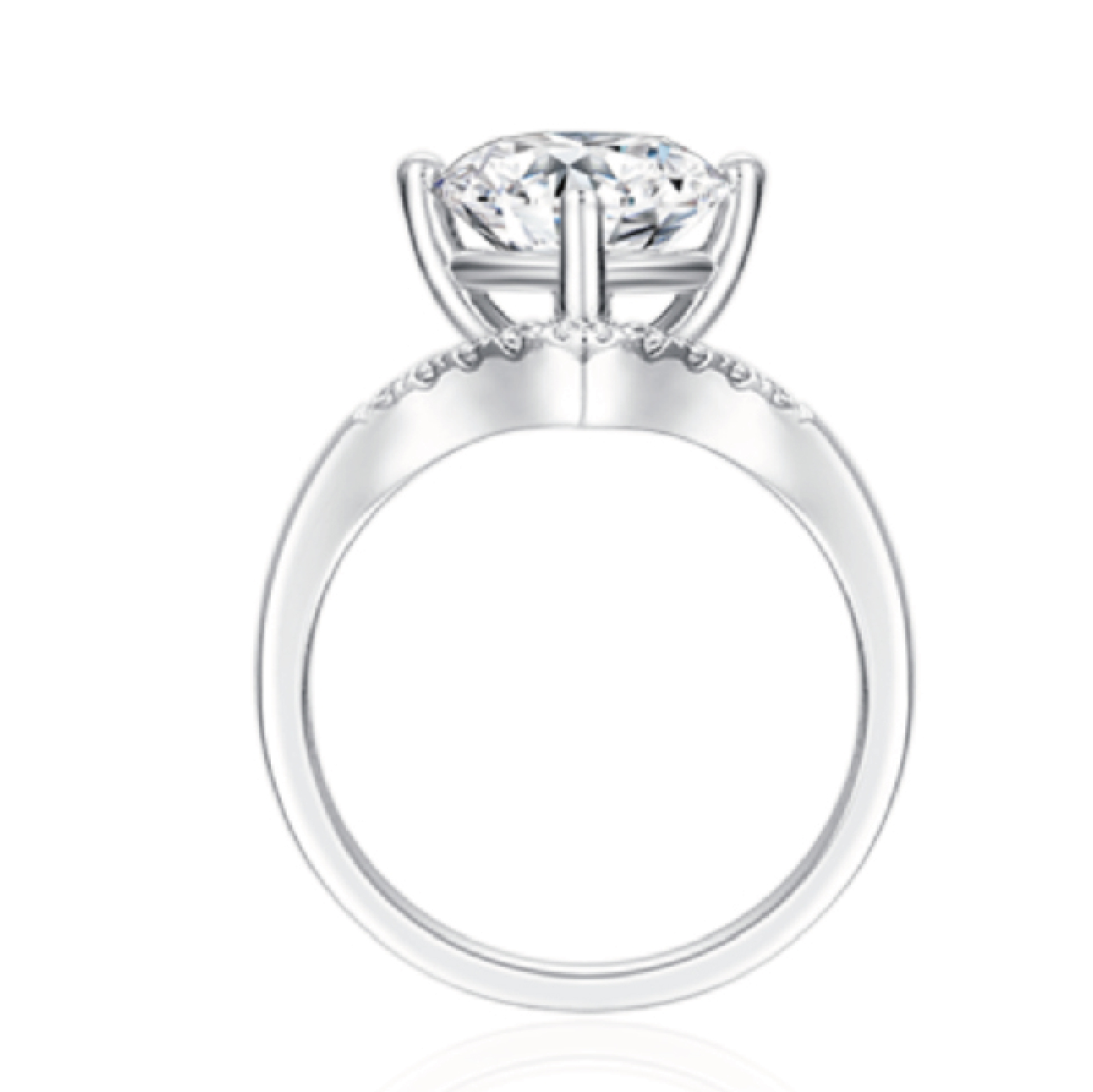 V-shaped micro-set Lab-grown Diamond Ring