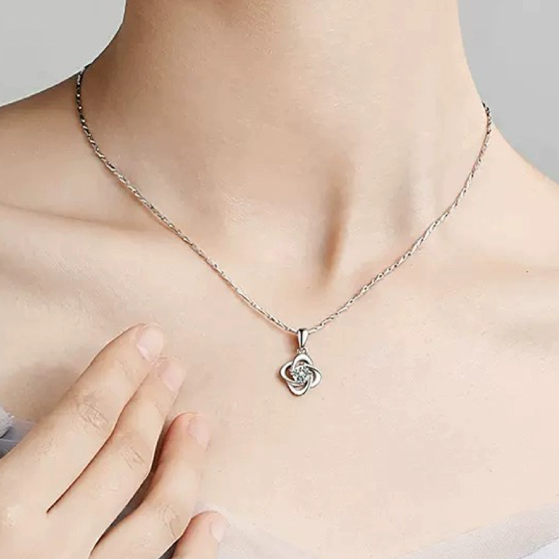 Lab Grown Diamond Lotus Necklaces