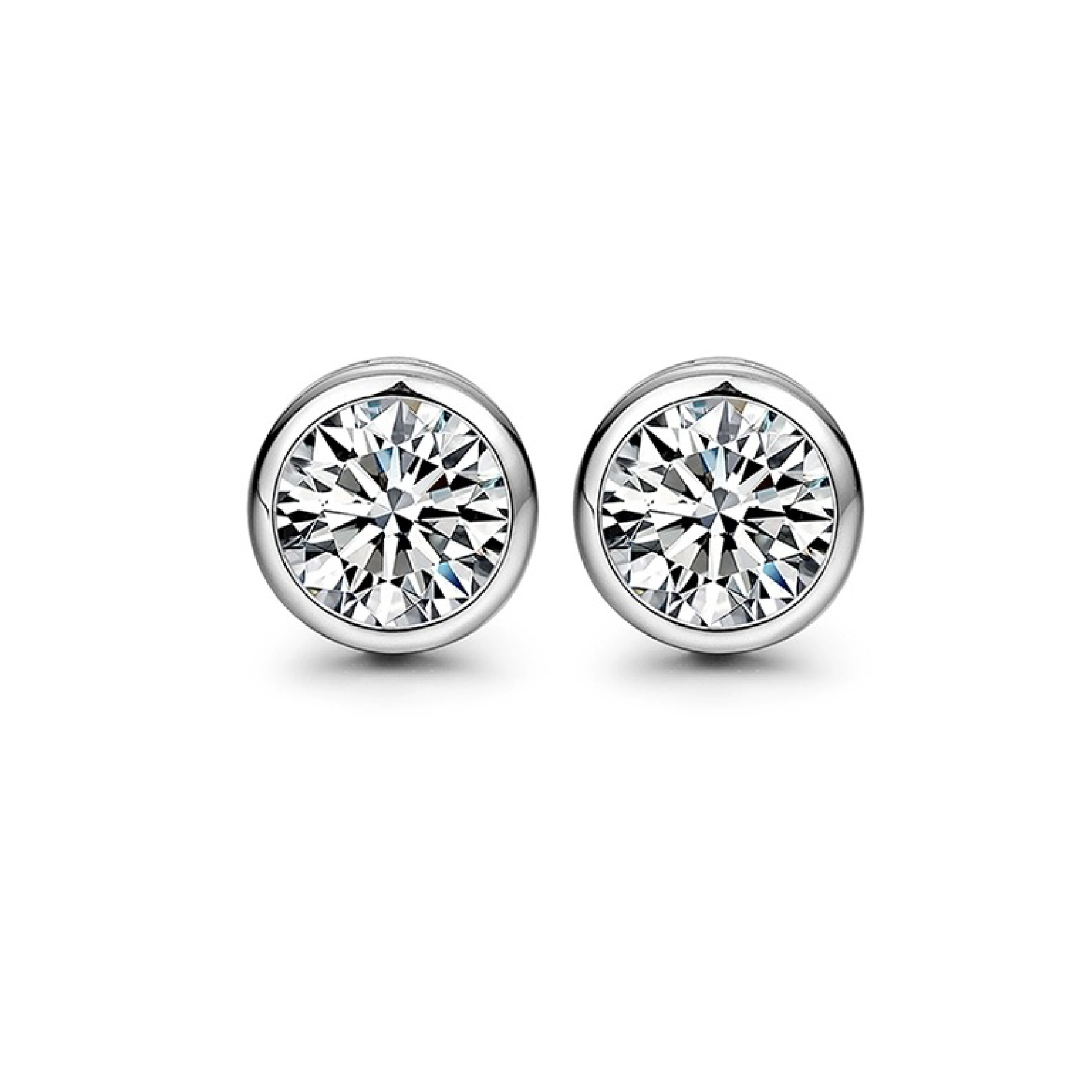 Lab Grown Diamond Bubble Earrings in 18K White Gold
